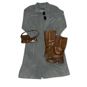 Insane rare vintage NWT preppy coquette suede trench coat